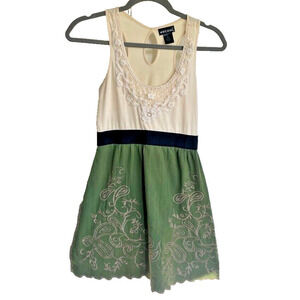 Vintage Y2K Wet Seal Size S boho embroidered dress knit & woven festival